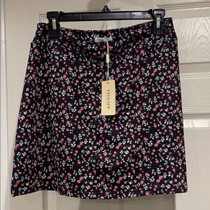 ekouaer womens Mini Skirt - Black with Pink Floral